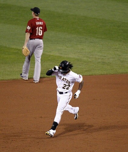 PITTSBURGH, PA - SEPTEMBER 07:  Andrew McCutchen #22 of the Pittsburgh Pirates rounds second after hitting a three-run home run in the fifth inning to tie the game at four against the Houston Astros during the game on September 7, 2011 at PNC Park in Pittsburgh, Pennsylvania.  <br /><br /><span class="help">(Photo by Justin K. Aller/Getty Images)</span>
