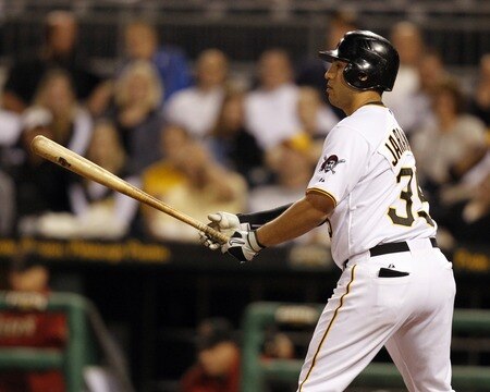 PITTSBURGH, PA - SEPTEMBER 07:  Jason Jaramillo #35 of the Pittsburgh Pirates pinch hits against the Houston Astros during the game on September 7, 2011 at PNC Park in Pittsburgh, Pennsylvania.  The Pirates defeated the Astros 5-4.  <br /><br /><span class="help">(Photo by Justin K. Aller/Getty Images)</span>