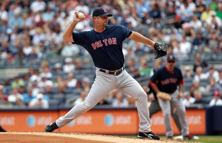 NEW YORK, NY - SEPTEMBER 25: Tim Wakefield #49 of the Boston Red Sox against the New York Yankees on September 25, 2011 at Yankee Stadium in the Bronx borough of New York City.  <br /><br /><span class="help">(Photo by Nick Laham/Getty Images)</span>