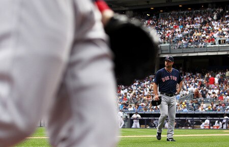 NEW YORK, NY - SEPTEMBER 25:  Tim Wakefield #49 of the Boston Red Sox walks to the dugout against the New York Yankees on September 25, 2011 at Yankee Stadium in the Bronx borough of New York City.  <br /><br /><span class="help">(Photo by Nick Laham/Getty Images)</span>