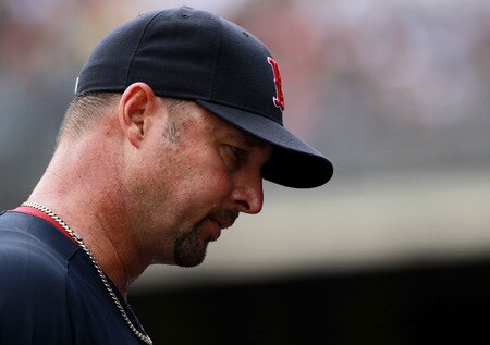NEW YORK, NY - SEPTEMBER 25:  Tim Wakefield #49 of the Boston Red Sox walks to the dugout against the New York Yankees on September 25, 2011 at Yankee Stadium in the Bronx borough of New York City.  <br /><br /><span class="help">(Photo by Nick Laham/Getty Images)</span>