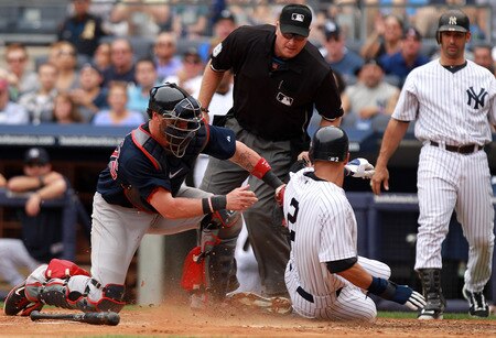 NEW YORK, NY - SEPTEMBER 25:  Derek Jeter #2 of the New York Yankees slides safely into home despite the tag attempt from Jarrod Saltalamacchia #39 of the Boston Red Sox on September 25, 2011 at Yankee Stadium in the Bronx borough of New York City.  <br /><br /><span class="help">(Photo by Nick Laham/Getty Images)</span>
