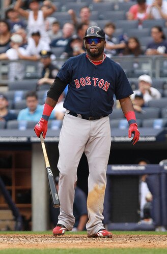 NEW YORK, NY - SEPTEMBER 25:  David Ortiz #34 of the Boston Red Sox reacts after striking out in the ninth inning against the New York Yankees on September 25, 2011 at Yankee Stadium in the Bronx borough of New York City.  <br /><br /><span class="help">(Photo by Nick Laham/Getty Images)</span>