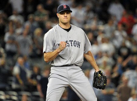 NEW YORK, NY - SEPTEMBER 25: Jonathan Papelbon #58 of the Boston Red Sox reacts after striking out Austin Romine #71 of the New York Yankees (not pictured) with the bases loaded to end the bottom of the ninth inning on September 25, 2011 at Yankee Stadium in the Bronx borough of New York City. <br /><br /><span class="help">(Photo by Christopher Pasatieri/Getty Images)</span>