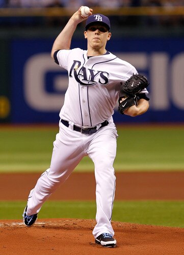 ST PETERSBURG, FL - SEPTEMBER 27:  Pitcher Jeremy Hellickson #58 of the Tampa Bay Rays pitches against the New York Yankees during the game at Tropicana Field on September 27, 2011 in St. Petersburg, Florida.  <br /><br /><span class="help">(Photo by J. Meric/Getty Images)</span>