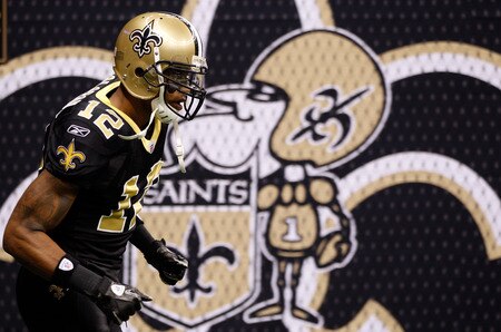 NEW ORLEANS, LA - DECEMBER 26:  Wide receiver Marques Colston #12 of the New Orleans Saints warms-up before taking on the Atlanta Falcons at Mercedes-Benz Superdome on December 26, 2011 in New Orleans, Louisiana.  <br /><br /><span class="help">(Photo by Chris Graythen/Getty Images)</span>