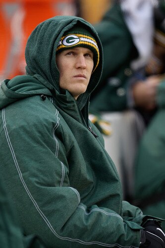GREEN BAY, WI - JANUARY 01: Clay Matthews #52 of the Green Bay Packers, who did not dress for a game against the Detroit Lions, watches from the bench at Lambeau Field on January 1, 2012 in Green Bay, Wisconsin. The Packers defeated the Lions 45-41. <br /><br /><span class="help">(Photo by Jonathan Daniel/Getty Images)</span>