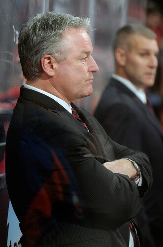 WASHINGTON, DC - JANUARY 17: Head coach Dale Hunter of the Washington Capitals watches the game against the New York Islanders at the Verizon Center on January 17, 2012 in Washington, DC.  <br /><br /><span class="help">(Photo by Greg Fiume/Getty Images)</span>