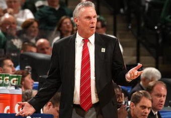 INDIANAPOLIS - MARCH 13:  Head coach Bo Ryan of the Wisconsin Badgers reacts against the Ohio State Buckeyes during the second round of the Big Ten Men's Basketball Tournament at Conseco Fieldhouse on March 13, 2009 in Indianapolis, Indiana.  (Photo by Jonathan Daniel/Getty Images)