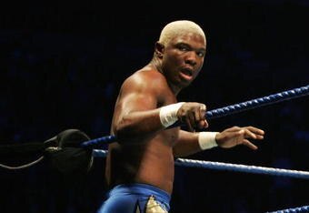SYDNEY, AUSTRALIA - JUNE 15:  Shelton Benjamin looks on from the corner during WWE Smackdown at Acer Arena on June 15, 2008 in Sydney, Australia.  (Photo by Gaye Gerard/Getty Images)