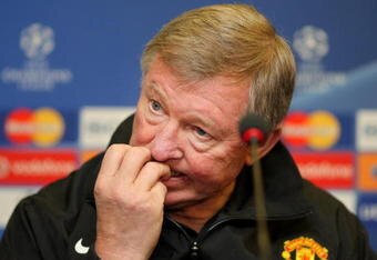 VALENCIA, SPAIN - NOVEMBER 24:  Sir Alex Ferguson, coach of Manchester United, attends a press conference on November 24, 2008 in Valencia, Spain. Manchester United will play Villarreal in a UEFA Champions League Group E match on November 25 at the El Madrigal stadium in Villarreal.  (Photo by Jasper Juinen/Getty Images)
