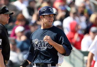 JUPITER, FL - MARCH 02:  Evan Longoria #3 of the Tampa Bay Rays scores a run against the St. Louis Cardinals during a spring training game at Roger Dean Stadium on March 2, 2009 in Jupiter, Florida. The Rays defeated the Cardinals 8-5.  (Photo by Doug Benc/Getty Images)
