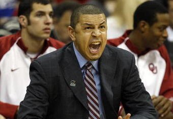 KANSAS CITY, MO - MARCH 19:  Head Coach Jeff Capel of the Oklahoma Sooners yells from the sideline during their game against the Morgan State Golden Bears in the first round of the NCAA Division I Men's Basketball Tournament at the Sprint Center on March 19, 2009 in Kansas City, Missouri.  (Photo by Jamie Squire/Getty Images)
