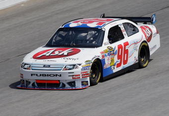ATLANTA - MARCH 06: Bobby Labonte driver of the #96 Ask.com ford drives during practice for the NASCAR Sprint Cup Series Kobalt Tools 500 at the Atlanta Motor Speedway on March 6, 2009 in Hampton, Georgia.  (Photo by John Harrelson/Getty Images)