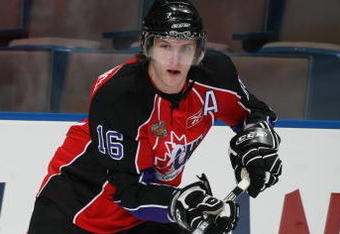 EDMONTON, CANADA - JANUARY 23:  Mikhail Stefanovich #16 of CHL Team Red skates against CHL Team White on February  4, 2008 at Rexall Place in Edmonton, Alberta, Canada.  Team White won 8-4.  (Photo by Dale MacMillan/Getty Images)