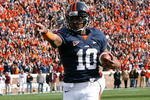 CHARLOTTESVILLE, VA - NOVEMBER 24:  Quarterback Jameel Sewell #10 of the Virginia Cavaliers rushes in a touchdown untouched against the Virginia Tech Hokies during the first half at Scott Stadium on November 24, 2007 in Charlottesville, Virginia.  (Photo by Kevin C. Cox/Getty Images)