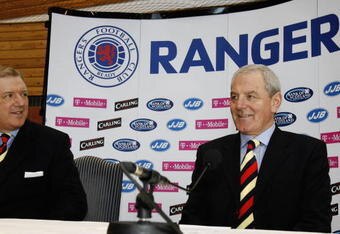 GLASGOW, UNITED KINGDOM - JANUARY 10:  Walter Smith is unveiled by David Murray (L) as the new Rangers manager, at their Murray Park training ground on January 10, 2007 in Glasgow, Scotland. Smith replaces Paul Le Guen and will be assisted by former Rangers favourite Ally McCoist.  (Photo by Jeff J Mitchell/Getty Images)