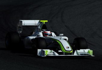 BARCELONA, SPAIN - MARCH 12:  Rubens Barrichello of Brazil and team Brawn GP drives his car during formula one testing at the Circuit de Catalunya on March 12, 2009 in Barcelona, Spain.  (Photo by Jasper Juinen/Getty Images)