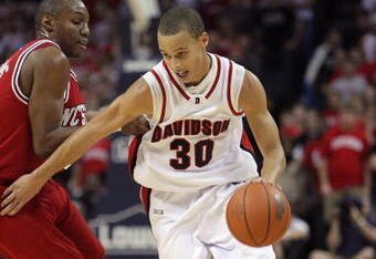 CHARLOTTE, NC - DECEMBER 6:  Stephen Curry #30 of the Davidson Wildcats drives during the game against the North Carolina State Wolfpack at Time Warner Cable Arena on December 6, 2008 in Charlotte, North Carolina. (Photo by Streeter Lecka/Getty Images)