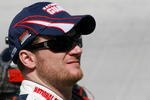 BRISTOL, TN - MARCH 20:  Dale Earnhardt Jr driver of the #88 National Guard/AMP Energy Chevrolet stands on pit road during qualifying for the NASCAR Sprint Cup Series Food City 500 at Bristol Motor Speedway on March 20, 2009 in Bristol, Tennessee.  (Photo by John Harrelson/Getty Images)