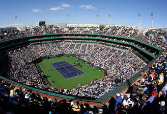 INDIAN WELLS, CA - MARCH 22:  A general view of the main stadium during the men's final between Andy Murray of Great Britain and Rafael Nadal of Spain during the BNP Paribas Open on March 22, 2009 at the Indian Wells Tennis Garden in Indian Wells, California.  (Photo by Matthew Stockman/Getty Images)