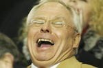 LIVERPOOL, UNITED KINGDOM - MARCH 06:   New Liverpool owner George Gillett laughs prior to the start of the UEFA Champions League round of sixteen, second leg match between Liverpool and Barcelona at Anfield on March 6, 2007 in Liverpool, England.  (Photo by Laurence Griffiths/Getty Images)