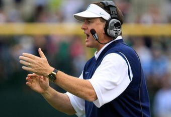 CHAPEL HILL, NC - OCTOBER 11:   North Carolina Tar Heels  head coach Butch Davis watches the play against the Notre Dame Fighting Irish at Kenan Stadium October 11, 2008 in Chapel Hill, North Carolina.  (Photo by Scott Halleran/Getty Images)