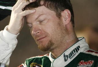 ATLANTA - MARCH 06:  Dale Earnhardt, Jr., driver of the #88 AMP Energy/National Guard Chevrolet, prepares to qualify for the NASCAR Sprint Cup Series Kobalt Tools 500 at the Atlanta Motor Speedway on March 6, 2009 in Hampton, Georgia.  (Photo by Geoff Burke/Getty Images for NASCAR)
