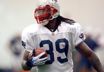 FOXBORO, MA - JULY 24:  Laurence Maroney #39 of the New England Patriots participates in a drill during the first day of training camp at Gillette Stadium on July 24, 2008 in Foxboro, Massachusetts.  (Photo by Jim Rogash/Getty Images)