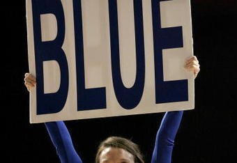 LEXINGTON, KY - FEBRUARY 28:  A Kentucky Wildcats cheerleader is pictured during the SEC game against the LSU Tigers at Rupp Arena on February 28, 2009 in Lexington, Kentucky.  (Photo by Andy Lyons/Getty Images)