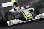 BARCELONA, SPAIN - MARCH 10:  Rubens Barrichello of Brazil and team Brawn in action during formula one testing at the Circuit de Catalunya on March 10, 2009 in Barcelona, Spain.  (Photo by Mark Thompson/Getty Images)