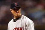 ST PETERSBURG, FL - OCTOBER 19:  Starting pitcher Jon Lester #31 of the Boston Red Sox walks off of the field against the Tampa Bay Rays in game seven of the American League Championship Series during the 2008 MLB playoffs on October 19, 2008 at Tropicana Field in St Petersburg, Florida.  (Photo by Elsa/Getty Images)