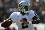 OAKLAND, CA - SEPTEMBER 28:  JaMarcus Russell #2 of the Oakland Raiders passes during the game against the San Diego Chargers on September 28, 2008 at Oakland Coliseum in Oakland, California. (Photo by Jed Jacobsohn/Getty Images)