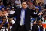 TAMPA, FL - MARCH 13:  Head coach Billy Gillispie of the Kentucky Wildcats argues a call during the game against the Louisiana State University Tigers during the second round of the SEC Men's Basketball Tournament on March 13, 2009 at The St. Pete Times Forum in Tampa, Florida.  (Photo by Chris Graythen/Getty Images)