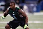 INDIANAPOLIS, IN - FEBRUARY 23:  Linebacker Aaron Curry of Wake Forest runs during the NFL Scouting Combine presented by Under Armour at Lucas Oil Stadium on February 23, 2009 in Indianapolis, Indiana. (Photo by Scott Boehm/Getty Images)