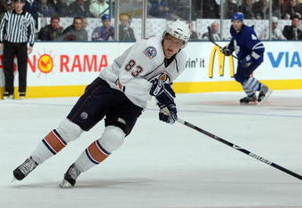 TORONTO - MARCH 7:  Ales Hemsky #83 of the Edmonton Oilers skates against the Toronto Maple Leafs during the game at Air Canada Centre on March 7, 2009 in Toronto, Ontario, Canada. (Photo by Dave Sandford/Getty Images)