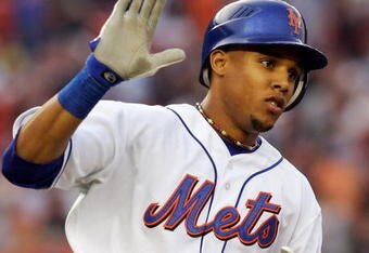 NEW YORK - JUNE 25:  Carlos Gomez #27 of the New York Mets runs the bases after his third inning home run against the St. Louis Cardinals during their game on June 25, 2007 at Shea Stadium in the Flushing neighborhood of the Queens borough of New York City.   (Photo by Jim McIsaac/Getty Images) 