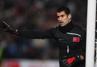 IZMIR, TURKEY - FEBRUARY 11:  Volkan Demirel of Turkey shouts instructions during the International Friendly match between Turkey and Ivory Coast at the Izmir Ataturk Stadium on February 11, 2009 in Izmir, Turkey.  (Photo by Jamie McDonald/Getty Images)
