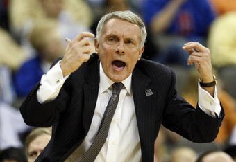 KANSAS CITY, MO - MARCH 19:  Head Coach Gary Williams of the Maryland Terrapins yells from the sideline in the first half of their first round game against the California Golden Bears in the NCAA Division I Men's Basketball Tournament at the Sprint Center on March 19, 2009 in Kansas City, Missouri.  (Photo by Jamie Squire/Getty Images)
