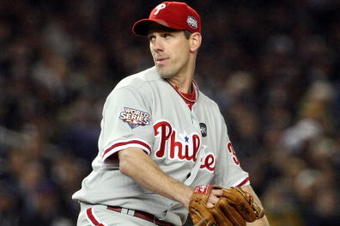 NEW YORK - OCTOBER 28:  Cliff Lee #34 of the Philadelphia Phillies throws a pitch against the New York Yankees in Game One of the 2009 MLB World Series at Yankee Stadium on October 28, 2009 in the Bronx borough of New York City.  (Photo by Jim McIsaac/Getty Images)