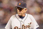 MINNEAPOLIS - OCTOBER 06: Manager Jim Leyland #10 of the Detroit Tigers walks back to the dugout during the American League Tiebreaker game against the Minnesota Twins on October 6, 2009 at Hubert H. Humphrey Metrodome in Minneapolis, Minnesota. (Photo by Jamie Squire/Getty Images)