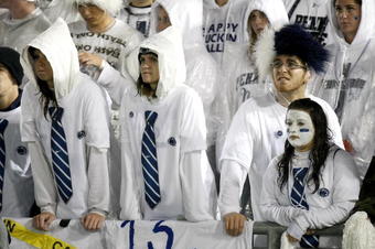 STATE COLLEGE, PA - SEPTEMBER 26:  Fans of the Penn State Nittnay Lions look on just prior to losing to the Iowa Hawkeyes 21-10 on September 26, 2009 at Beaver Stadium in State College, Pennsylvania.  (Photo by Gregory Shamus/Getty Images)