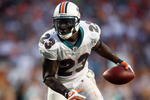 MIAMI - OCTOBER 25:  Running back Ronnie Brown #23 of the Miami Dolphins looks for room to run while taking on the New Orleans Saints at Land Shark Stadium on October 25, 2009 in Miami, Florida. The Saints defeated the Dolphins 46-34.  (Photo by Doug Benc/Getty Images)