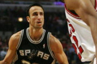 CHICAGO - OCTOBER 29:  Manu Ginobili #20 of the San Antonio Spurs moves the ball against Taj Gibson #22 of the Chicago Bulls during the game at United Center on October 29, 2009 in Chicago, Illinois. NOTE TO USER: User expressly acknowledges and agrees that, by downloading and/or using this Photograph, user is consenting to the terms and conditions of the Getty Images License Agreement. (Photo by Jonathan Daniel/Getty Images)