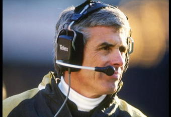 23 Dec 1990: New Orleans Saints head coach Jim Mora looks on during a game against the San Francisco 49ers at Candlestick Park in San Francisco, California. The Saints won the game, 13-10.