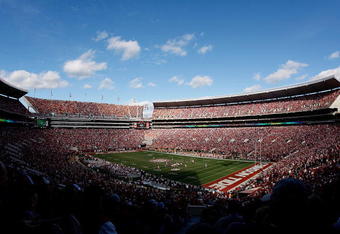 TUSCALOOSA, AL - OCTOBER 24:  A general view of Bryant-Denny Stadium during the game between the Alabama Crimson Tide and the Tennessee Volunteers at  on October 24, 2009 in Tuscaloosa, Alabama.  (Photo by Kevin C. Cox/Getty Images)