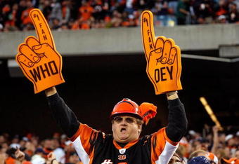 CINCINNATI - OCTOBER 25:  A Cincinnati Bengals fan is pictured during the NFL game against the Chicago Bears at Paul Brown Stadium on October 25, 2009 in Cincinnati, Ohio.  The Bengals won 45-10.  (Photo by Andy Lyons/Getty Images)