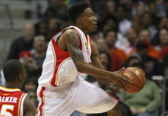 MILWAUKEE - MARCH 26:  Brandon Jennings #3 of the West team goes up with the ball over Kemba Walker #15 of the East team during the 2008 McDonald's All American High School Boys basketball game on March 26, 2008 at the Bradley Center in Milwaukee, Wisconsin. (Photo by Jonathan Daniel/Getty Images)