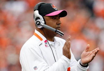 CINCINNATI - OCTOBER 25:  Marvin Lewis the Head Coach of the Cincinnati Bengals is pictured during the NFL game against the Chicago Bears at Paul Brown Stadium on October 25, 2009 in Cincinnati, Ohio.  The Bengals won 45-10.  (Photo by Andy Lyons/Getty Images)