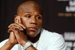 LAS VEGAS - SEPTEMBER 16:  Boxer Floyd Mayweather Jr. appears during the final news conference for his bout against Juan Manuel Marquez at the MGM Grand Hotel/Casino September 16, 2009 in Las Vegas, Nevada. The two will fight at the MGM Grand Garden Arena on September 19 in Las Vegas.  (Photo by Ethan Miller/Getty Images)